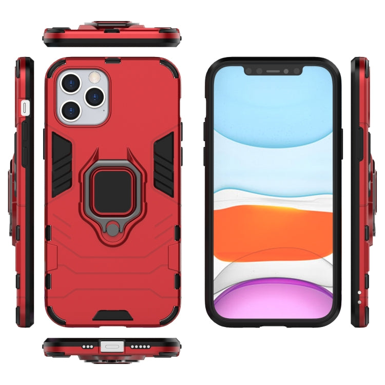 For iPhone 12 / 12 Pro Shockproof PC + TPU Protective Case with Magnetic Ring Holder