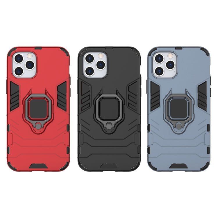 For iPhone 12 / 12 Pro Shockproof PC + TPU Protective Case with Magnetic Ring Holder