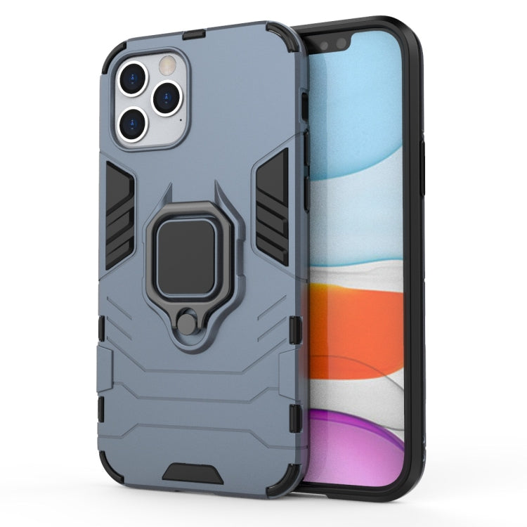 For iPhone 12 / 12 Pro Shockproof PC + TPU Protective Case with Magnetic Ring Holder