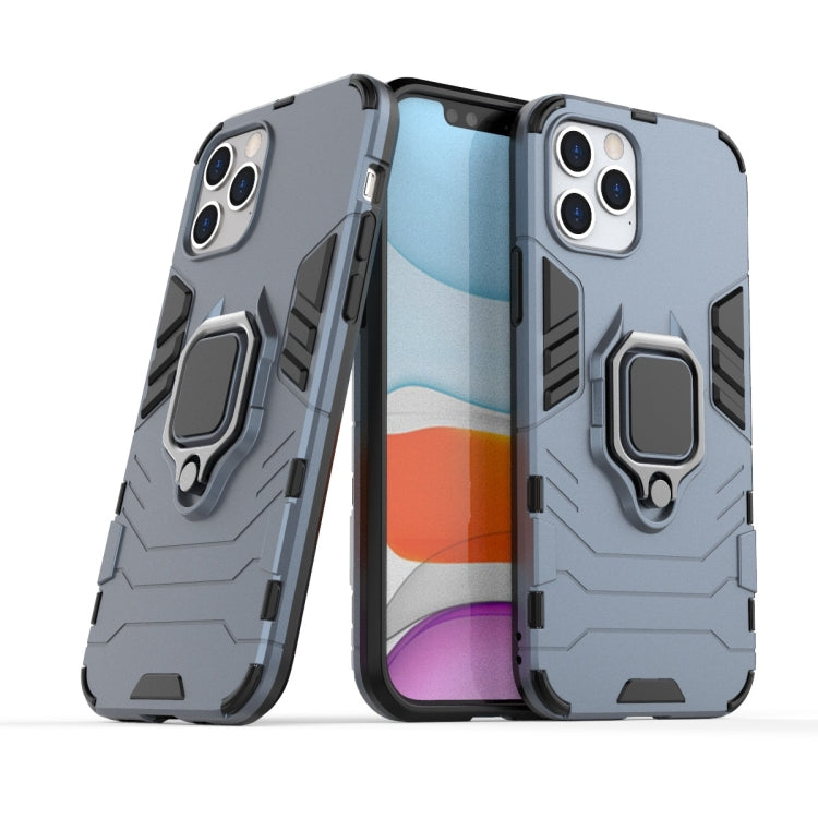 For iPhone 12 / 12 Pro Shockproof PC + TPU Protective Case with Magnetic Ring Holder