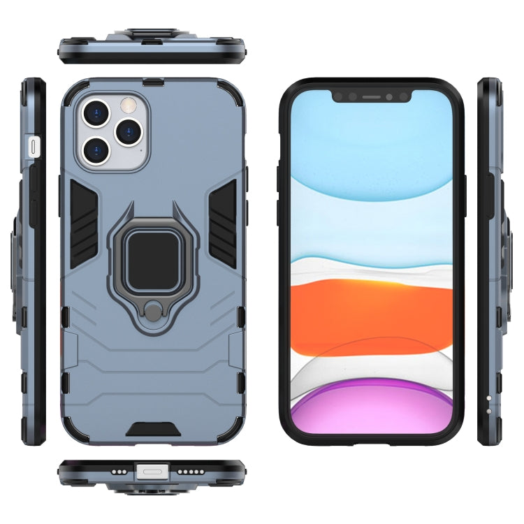 For iPhone 12 / 12 Pro Shockproof PC + TPU Protective Case with Magnetic Ring Holder