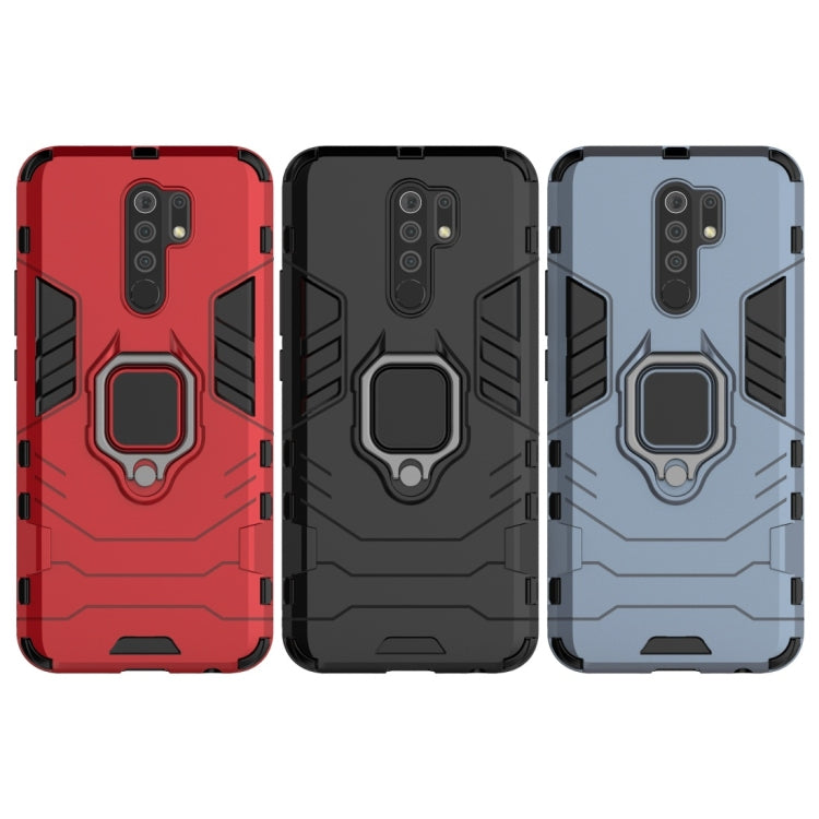 For Xiaomi Redmi 9 Shockproof PC + TPU Protective Case with Magnetic Ring Holder