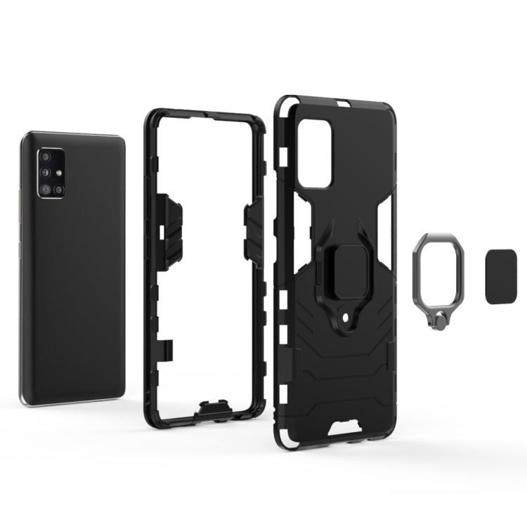 For Samsung Galaxy A51 5G Shockproof PC + TPU Protective Case with Magnetic Ring Holder