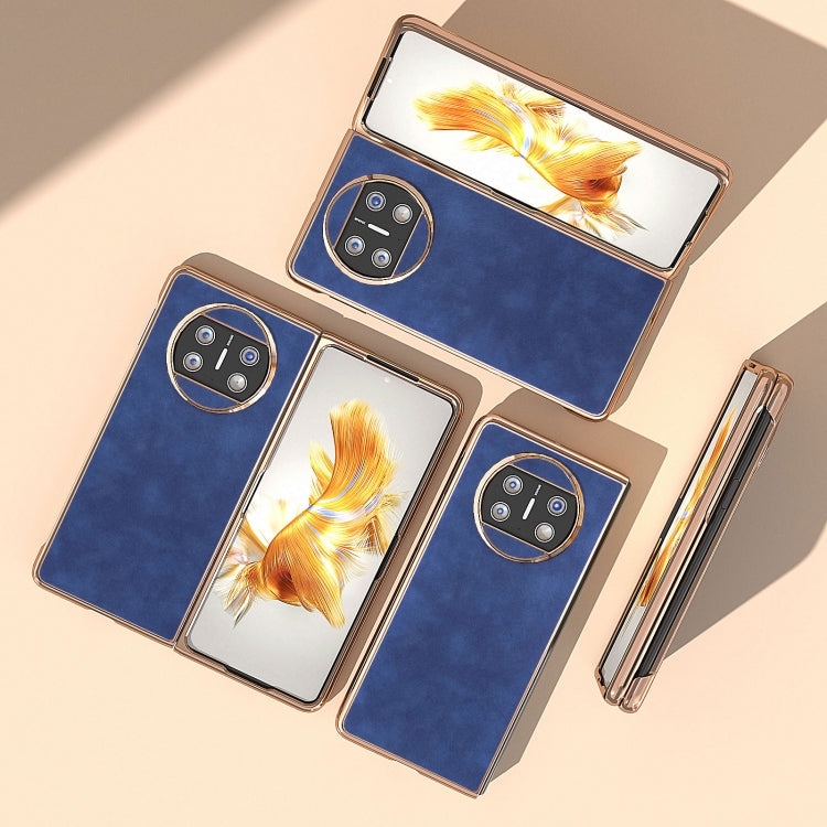 For Huawei Mate X3 Nano Plating Morocco Texture PU Phone Case