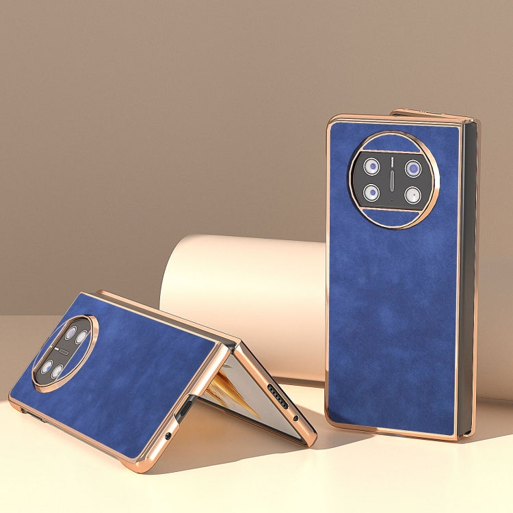 For Huawei Mate X3 Nano Plating Morocco Texture PU Phone Case