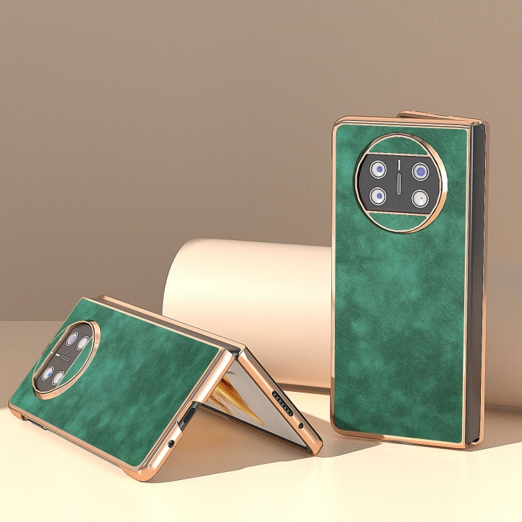 For Huawei Mate X3 Nano Plating Morocco Texture PU Phone Case