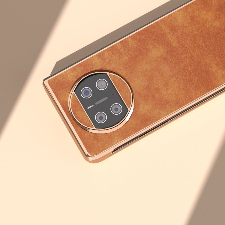 For Huawei Mate X3 Nano Plating Morocco Texture PU Phone Case