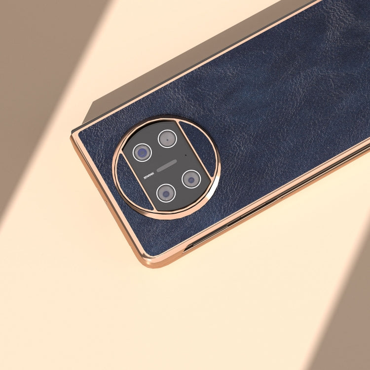 For Huawei Mate X3 Nano Plating Cowhide Texture PU Phone Case