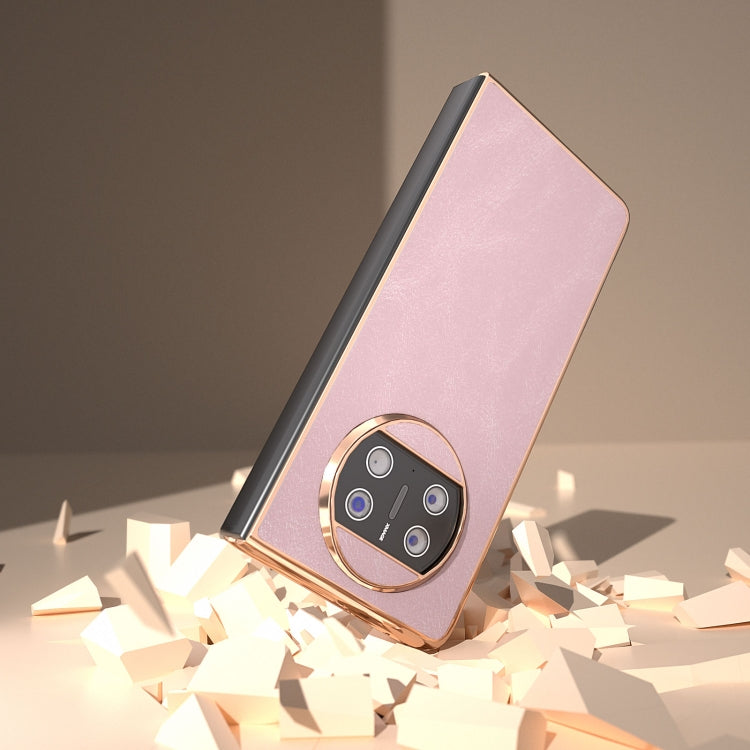 For Huawei Mate X3 Nano Plating Cowhide Texture PU Phone Case