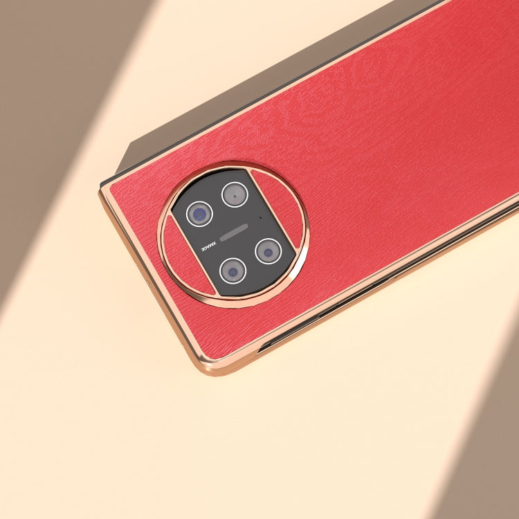 For Huawei Mate X3 Nano Plating Wood Texture PU Phone Case