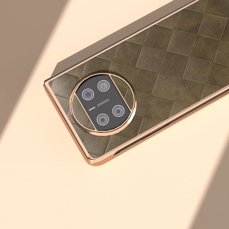 For Huawei Mate X3 Nano Plating Weave Plaid Texture PU Phone Case