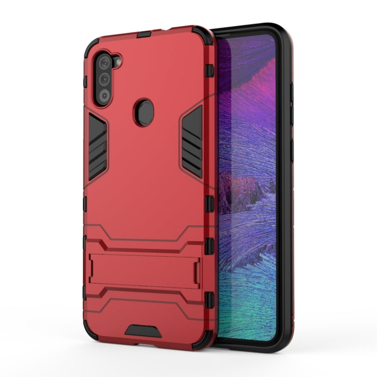 For Samsung Galaxy A11 PC + TPU Shockproof Protective Case with Invisible Holder