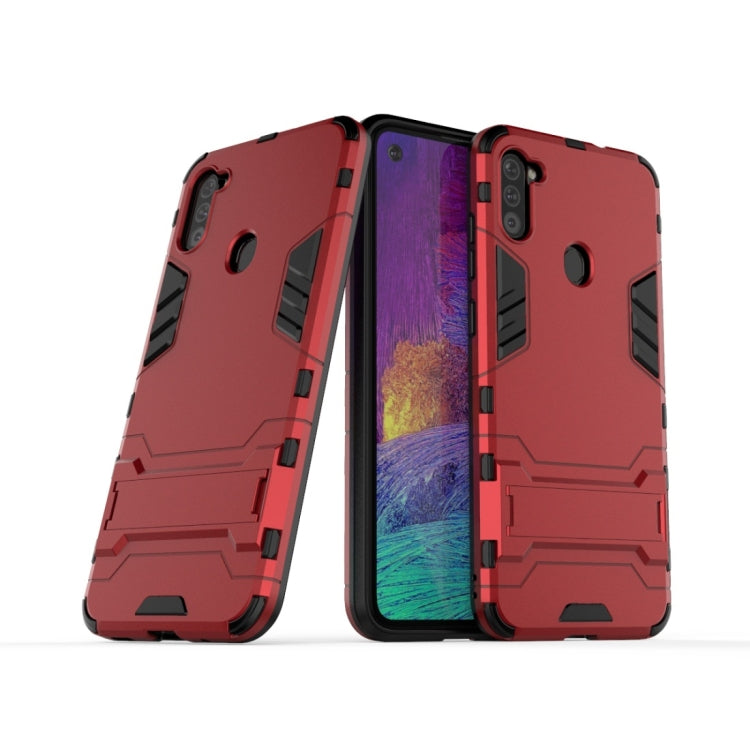 For Samsung Galaxy A11 PC + TPU Shockproof Protective Case with Invisible Holder