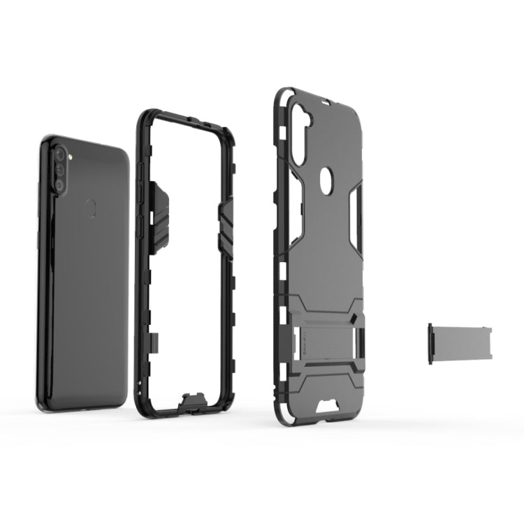 For Samsung Galaxy A11 PC + TPU Shockproof Protective Case with Invisible Holder