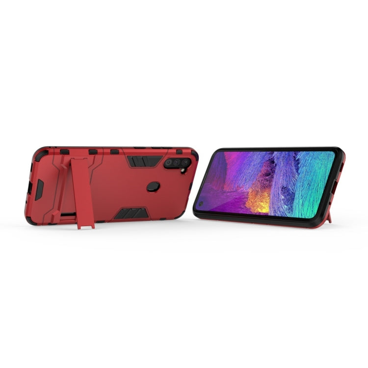 For Samsung Galaxy A11 PC + TPU Shockproof Protective Case with Invisible Holder