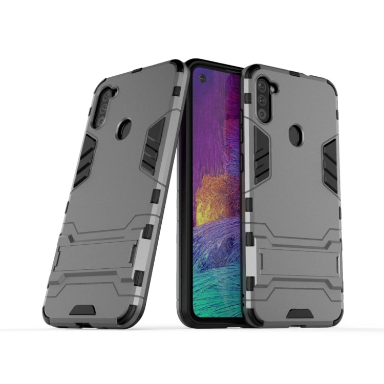 For Samsung Galaxy A11 PC + TPU Shockproof Protective Case with Invisible Holder