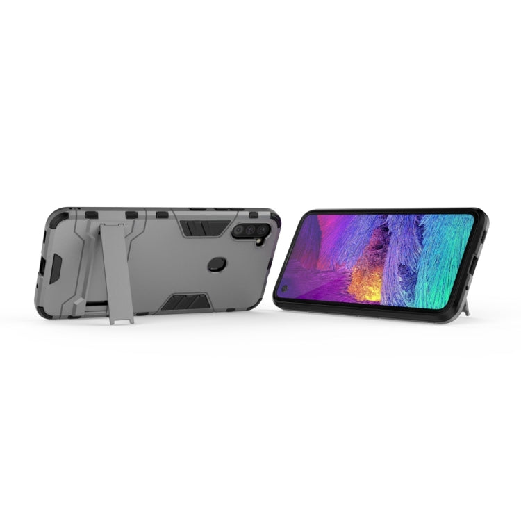 For Samsung Galaxy A11 PC + TPU Shockproof Protective Case with Invisible Holder