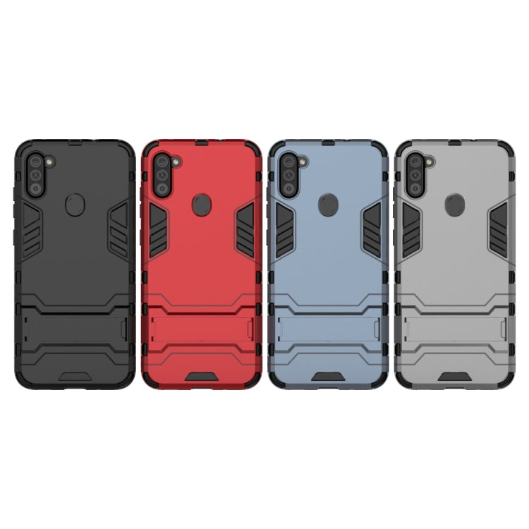 For Samsung Galaxy A11 PC + TPU Shockproof Protective Case with Invisible Holder