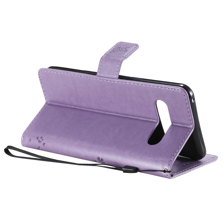 For LG V60 ThinQ 5G Tree & Cat Embossed Pattern Horizontal Flip Leather Case with Holder & Card Slots & Wallet & Lanyard