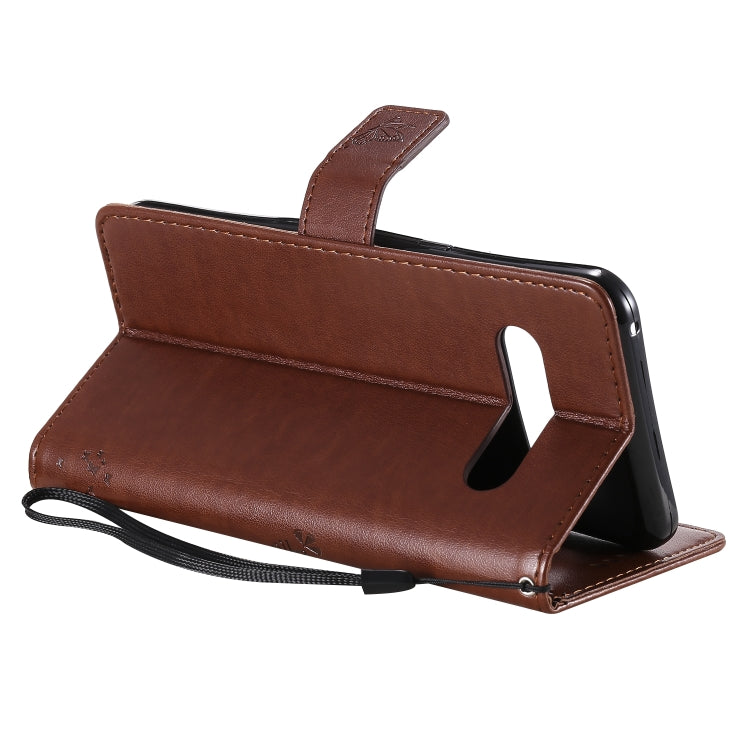 For LG V60 ThinQ 5G Tree & Cat Embossed Pattern Horizontal Flip Leather Case with Holder & Card Slots & Wallet & Lanyard