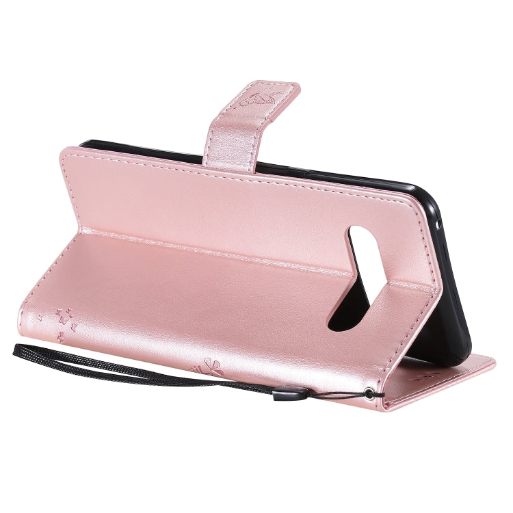 For LG V60 ThinQ 5G Tree & Cat Embossed Pattern Horizontal Flip Leather Case with Holder & Card Slots & Wallet & Lanyard