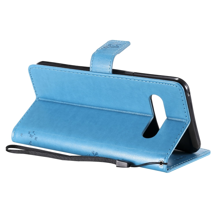 For LG V60 ThinQ 5G Tree & Cat Embossed Pattern Horizontal Flip Leather Case with Holder & Card Slots & Wallet & Lanyard