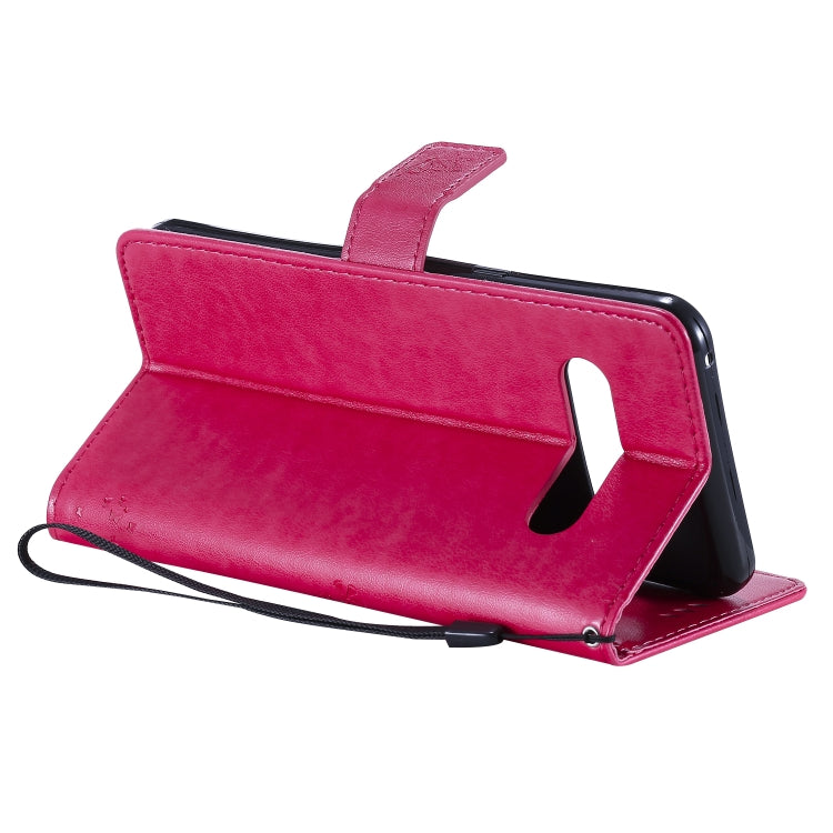 For LG V60 ThinQ 5G Tree & Cat Embossed Pattern Horizontal Flip Leather Case with Holder & Card Slots & Wallet & Lanyard