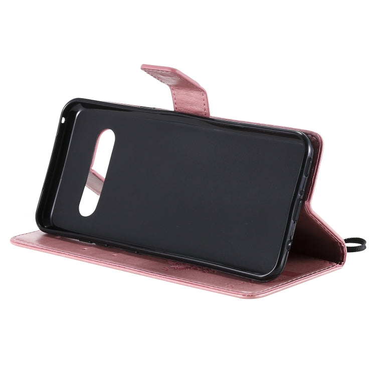 For LG V60 ThinQ 5G Tree & Cat Embossed Pattern Horizontal Flip Leather Case with Holder & Card Slots & Wallet & Lanyard