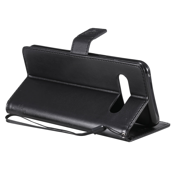 For LG V60 ThinQ 5G Tree & Cat Embossed Pattern Horizontal Flip Leather Case with Holder & Card Slots & Wallet & Lanyard