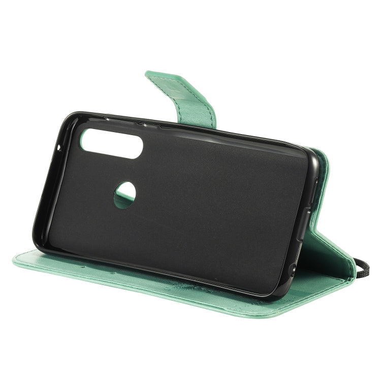 For Motorola Moto G Power Tree & Cat Embossed Pattern Horizontal Flip Leather Case with Holder & Card Slots & Wallet & Lanyard