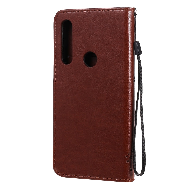 For Motorola Moto G Power Tree & Cat Embossed Pattern Horizontal Flip Leather Case with Holder & Card Slots & Wallet & Lanyard