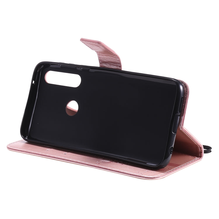 For Motorola Moto G Power Tree & Cat Embossed Pattern Horizontal Flip Leather Case with Holder & Card Slots & Wallet & Lanyard