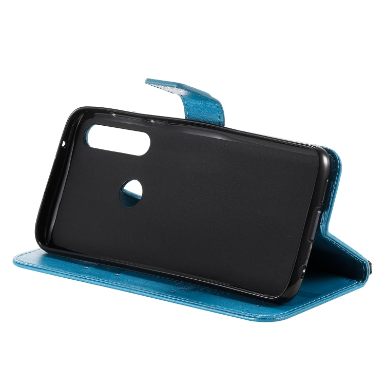 For Motorola Moto G Power Tree & Cat Embossed Pattern Horizontal Flip Leather Case with Holder & Card Slots & Wallet & Lanyard