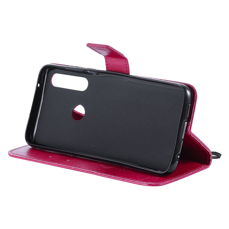 For Motorola Moto G Power Tree & Cat Embossed Pattern Horizontal Flip Leather Case with Holder & Card Slots & Wallet & Lanyard