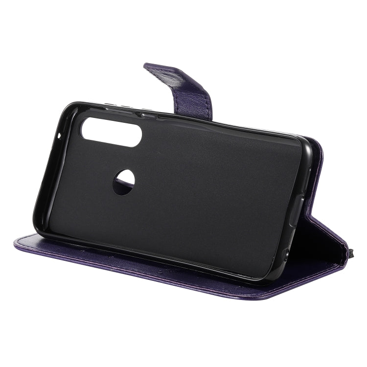 For Motorola Moto G Power Tree & Cat Embossed Pattern Horizontal Flip Leather Case with Holder & Card Slots & Wallet & Lanyard