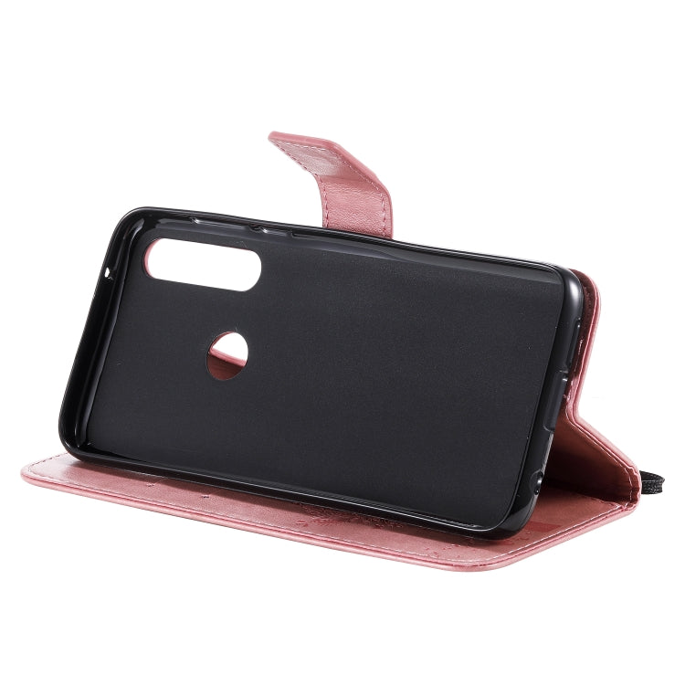 For Motorola Moto G Power Tree & Cat Embossed Pattern Horizontal Flip Leather Case with Holder & Card Slots & Wallet & Lanyard