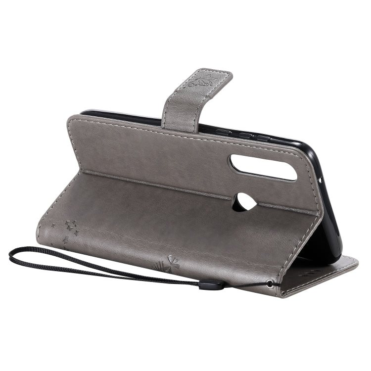 For Motorola Moto G Power Tree & Cat Embossed Pattern Horizontal Flip Leather Case with Holder & Card Slots & Wallet & Lanyard