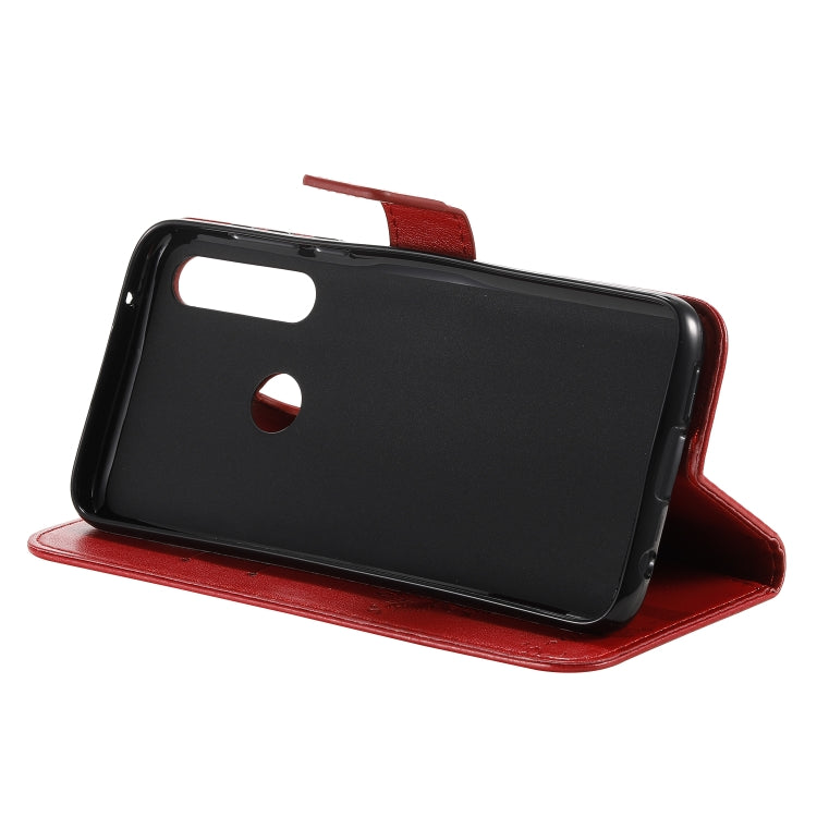 For Motorola Moto G Power Tree & Cat Embossed Pattern Horizontal Flip Leather Case with Holder & Card Slots & Wallet & Lanyard