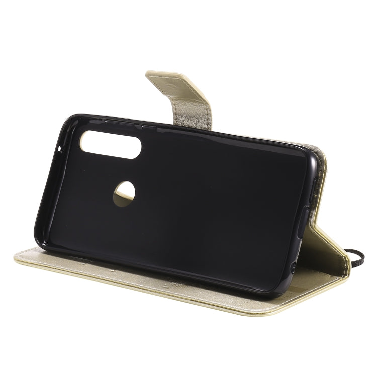 For Motorola Moto G Power Tree & Cat Embossed Pattern Horizontal Flip Leather Case with Holder & Card Slots & Wallet & Lanyard