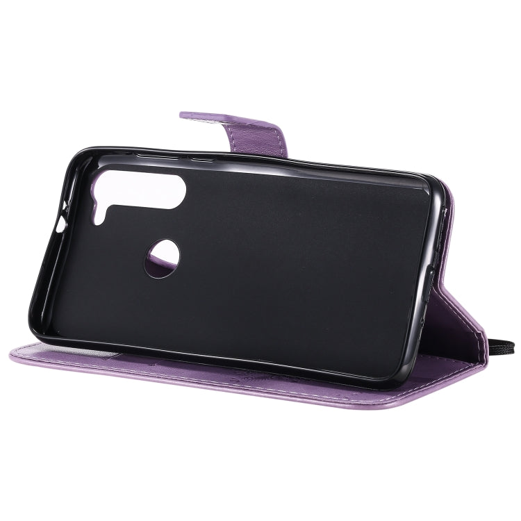 For Motorola Moto G8 Power Tree & Cat Embossed Pattern Horizontal Flip Leather Case with Holder & Card Slots & Wallet & Lanyard