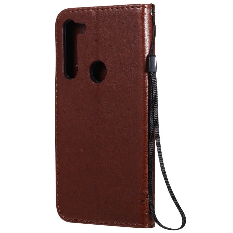 For Motorola Moto G8 Power Tree & Cat Embossed Pattern Horizontal Flip Leather Case with Holder & Card Slots & Wallet & Lanyard