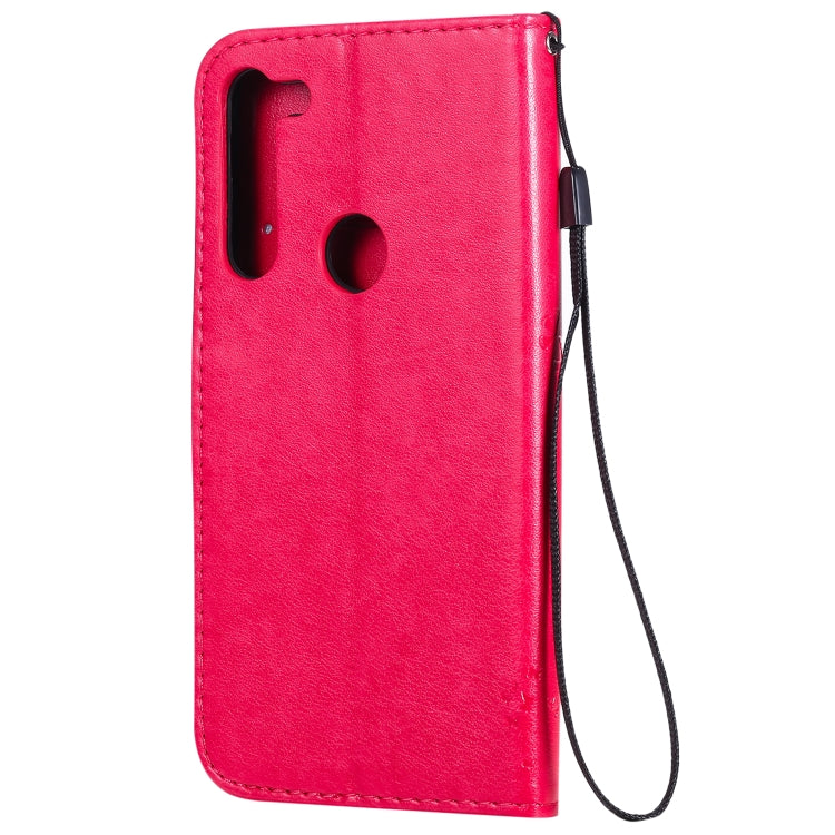 For Motorola Moto G8 Power Tree & Cat Embossed Pattern Horizontal Flip Leather Case with Holder & Card Slots & Wallet & Lanyard