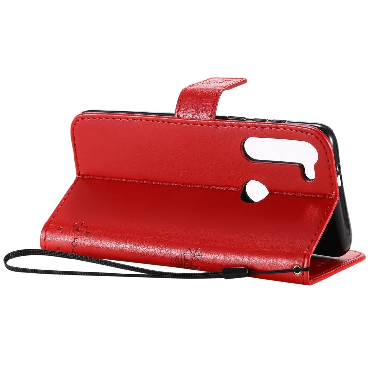 For Motorola Moto G8 Power Tree & Cat Embossed Pattern Horizontal Flip Leather Case with Holder & Card Slots & Wallet & Lanyard