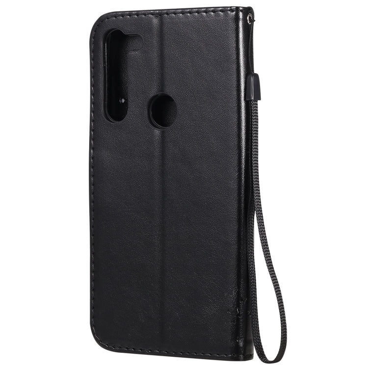 For Motorola Moto G8 Power Tree & Cat Embossed Pattern Horizontal Flip Leather Case with Holder & Card Slots & Wallet & Lanyard