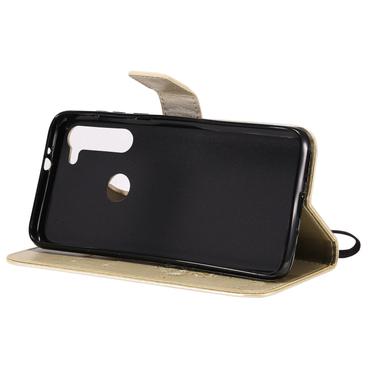 For Motorola Moto G8 Power Tree & Cat Embossed Pattern Horizontal Flip Leather Case with Holder & Card Slots & Wallet & Lanyard