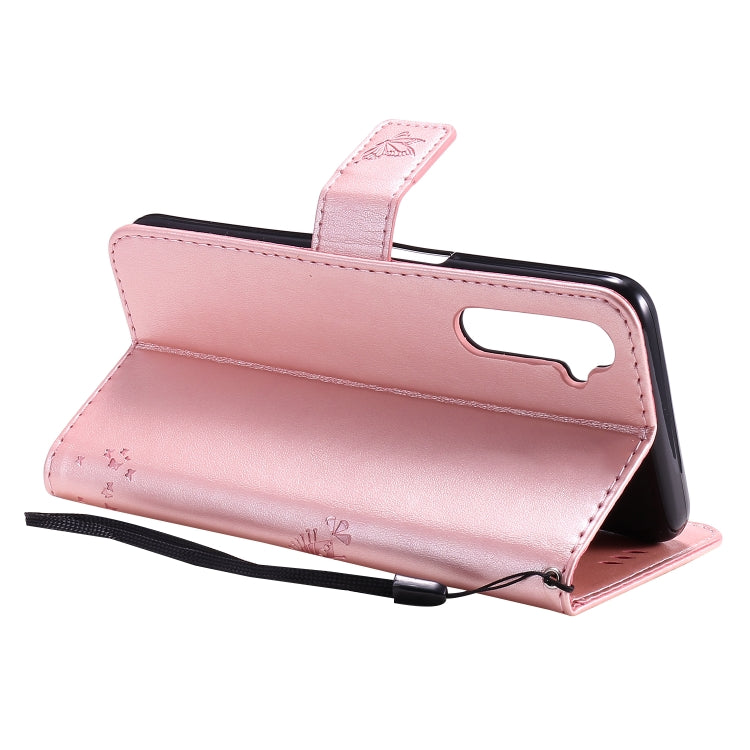 For OPPO Realme 6 Tree & Cat Embossed Pattern Horizontal Flip Leather Case with Holder & Card Slots & Wallet & Lanyard