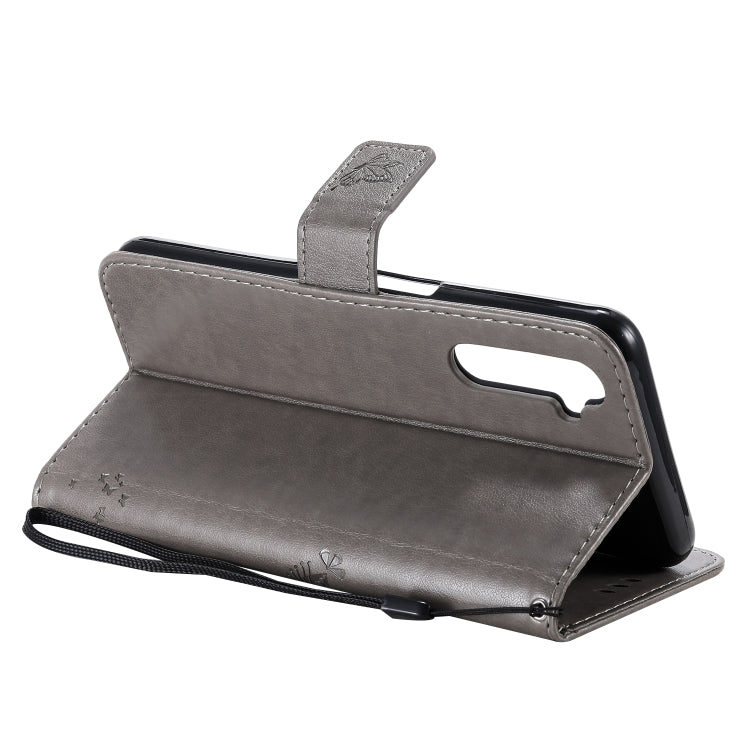 For OPPO Realme 6 Tree & Cat Embossed Pattern Horizontal Flip Leather Case with Holder & Card Slots & Wallet & Lanyard