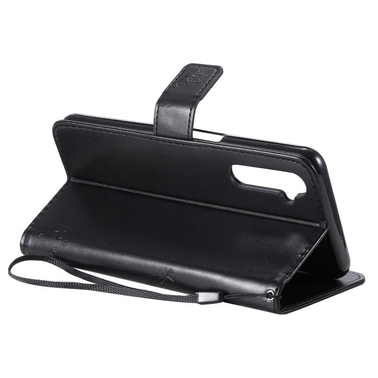 For OPPO Realme 6 Tree & Cat Embossed Pattern Horizontal Flip Leather Case with Holder & Card Slots & Wallet & Lanyard