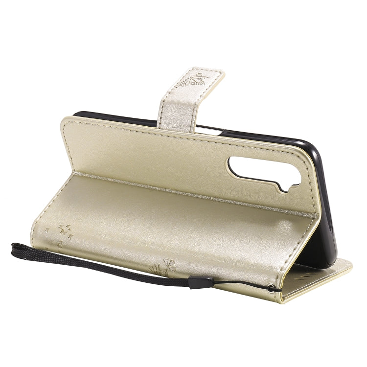 For OPPO Realme 6 Tree & Cat Embossed Pattern Horizontal Flip Leather Case with Holder & Card Slots & Wallet & Lanyard