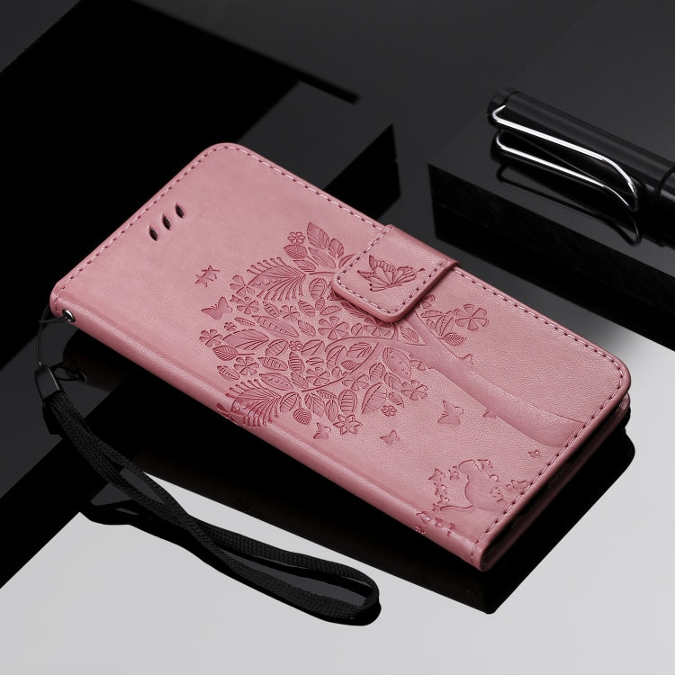 For Xiaomi Redmi Note 9 Tree & Cat Embossed Pattern Horizontal Flip Leather Case with Holder & Card Slots & Wallet & Lanyard